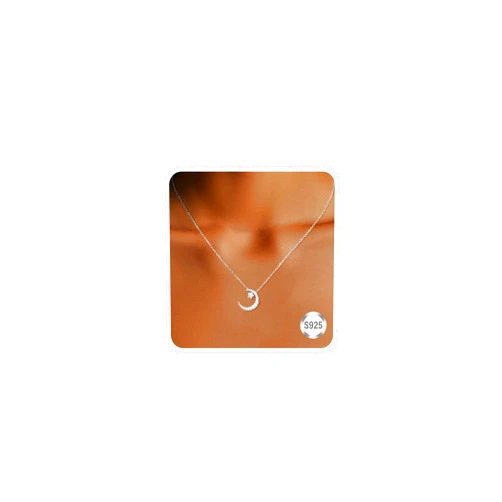 SeanLov Valentines Day Mother's Day Anniversary Birthday Gift Necklace for Women, Sterling Silver Crescent Moon Necklace, Small Star Moon Necklace Simple Fashionable and Delicate, Trendy Jewelry Gift for Her