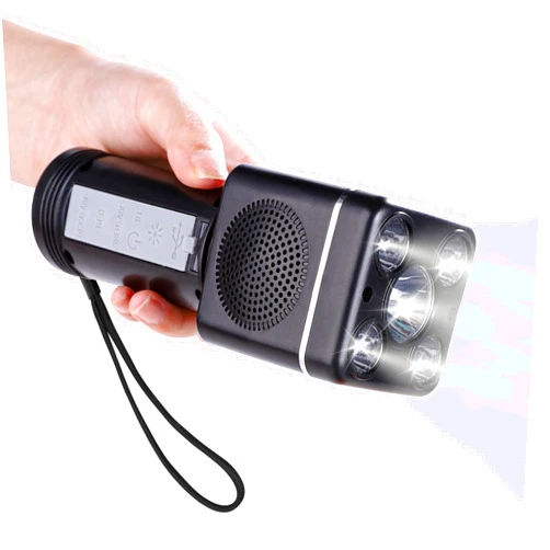 MyMealivos Megaphone Speaker Bullhorn-Built-in Siren, Loud Speaker Microphone with Flashlight-10 Watts&Adjustable Volume Control&400 Feet Range for Outdoor Adventures, Night Training, Farm Management
