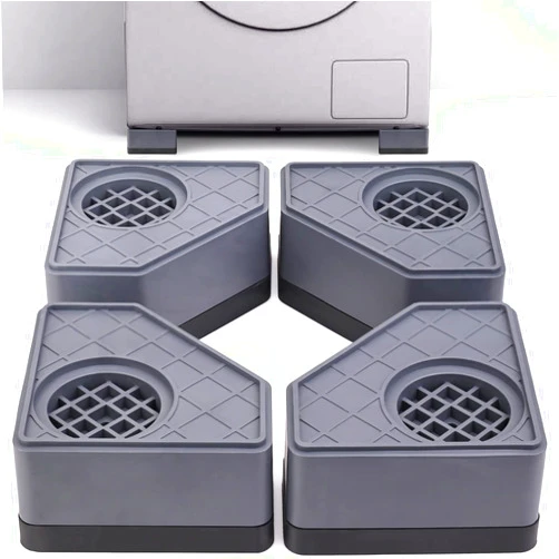 Sakolla Anti Vibration Pads for Washing Machine - Washer and Dryer Pedestals High Hard Wearing Square Rubber Foot Pads, Noise Cancelling and Shock Support Protects Pedestals (4 Pcs)