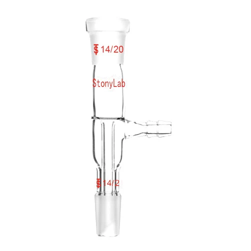 StonyLab Glass Vacuum Take Off Adapter, Straight, Short Stem with 14/20 Joints