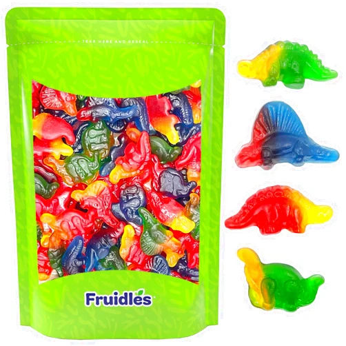 Fruidles Dinosaur Gummy Candy, Delicious Fruit Flavors Gummies, Half-Pound