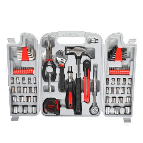 KUTOLAKI 186 Piece Household Tool Kit, Multi-application Tool Set With Storage Case, Home Tool kit for Mechanical Repair, DIY, Home Maintenance, Man Tool Kit Ideal for Dad, Boyfriend Gift-Grey
