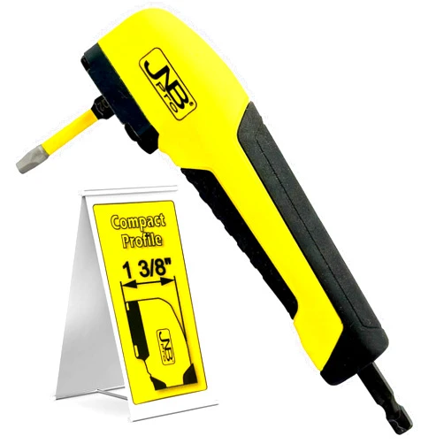 JNB Pro Right Angle Drill Adapter for Tight Corners, 90 Degree Drill Attachment for Impact and Drill Drivers with 1.4