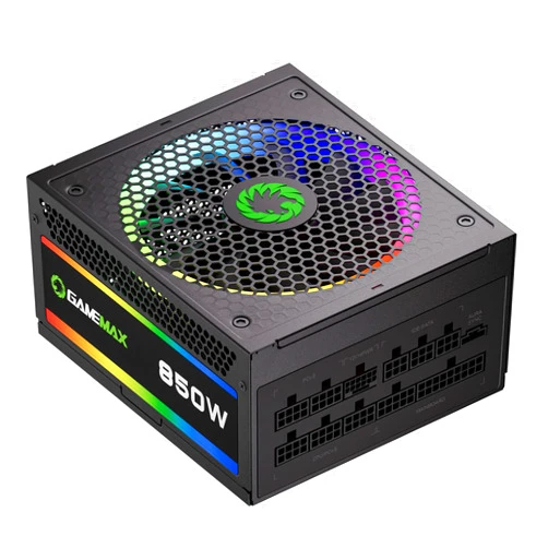 GAMEMAX 850W 80 Plus Gold Power Supply, ATX 3.0 & PCIE 5.0 Ready, 100% Japanese Capacitors, Fully Modular, ARGB SYNC, RGB-850 Pro