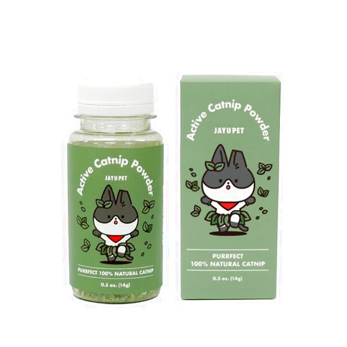 JAYU PET Active Catnip Powder (0.5 oz) - Potent Fresh Leaves for Entertaining Cats, Reducing Stress & Anxiety, Reviving Old Toys