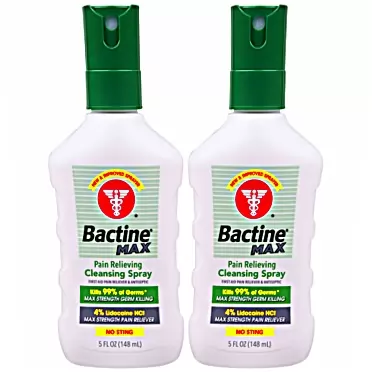 EMCW9 Bactine Max Pain Relieving Cleansing Spray, Maximum Strength First Aid Pain Relief + Antiseptic Spray, 5oz, 2 Pack
