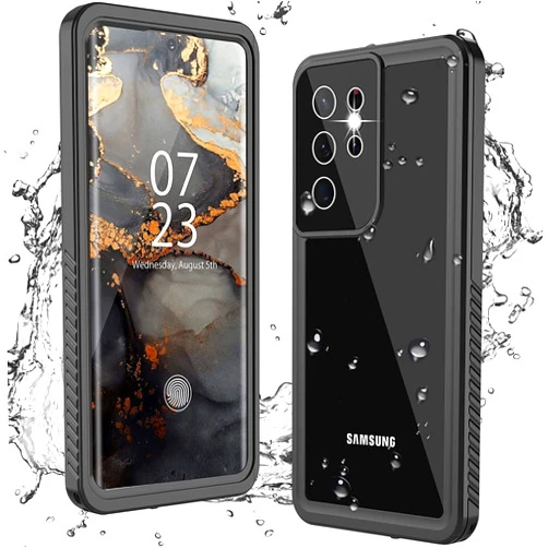 ANTSHARE for Samsung Galaxy S21 Ultra Case Waterproof,Galaxy S21 Ultra Case with Screen Protector,360 Full Body Heavy Shockproof Rugged Samsung S21 Ultra Phone Case for Women Men Black/Clear