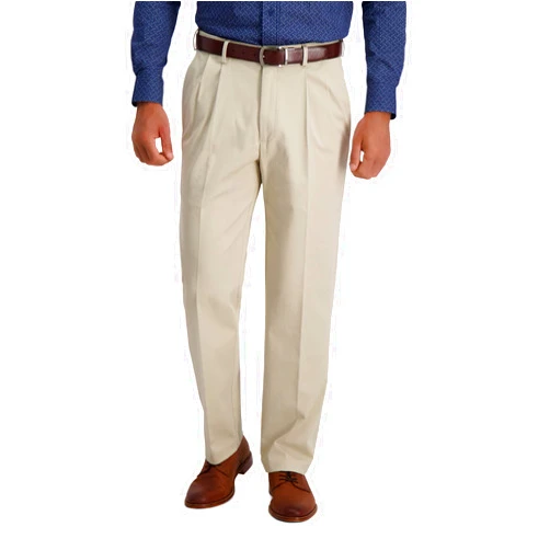 Haggar Men's Iron Free Premium Khaki Classic Fit Pleat Front Expandable Waist Casual Pant(Regular and Big & Tall Sizes)