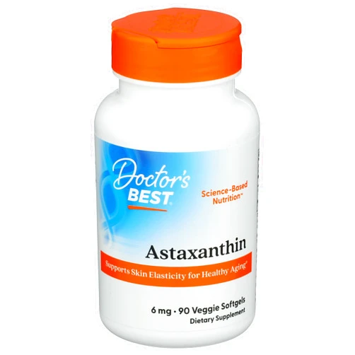 Doctor's Best Astaxanthin, Powerful Antioxidant, Skin, Eye Health, Non-GMO, Gluten Free, Vegan, Soy Free, 6 mg, 90VSG