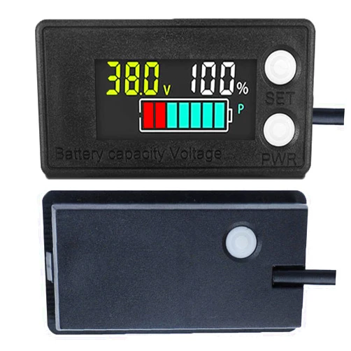 DFCROMI IPX7 Waterproof 12V 24V 36V 48V 60V 72V Golf Cart Voltage Meter Battery Capacity Indicator with LCD Display Backlight, Battery Monitor Gauge Voltmeter Testers for Golf Cart Car Marine RV Motorcycle