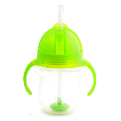Munchkin® Any Angle™ Sippy Cup for Toddlers, Weighted Straw Trainer Cup with Click Lock™ Lid, 7 Ounce, Green