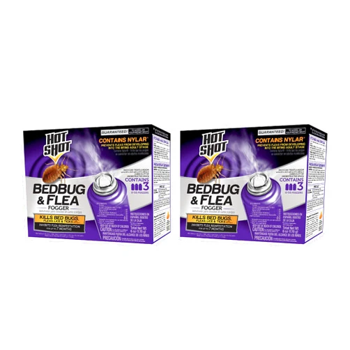 Hot Shot BedBug And Flea Fogger, Inhibits Flea Reinfestation, 2 Ounce Cans, 6 Count
