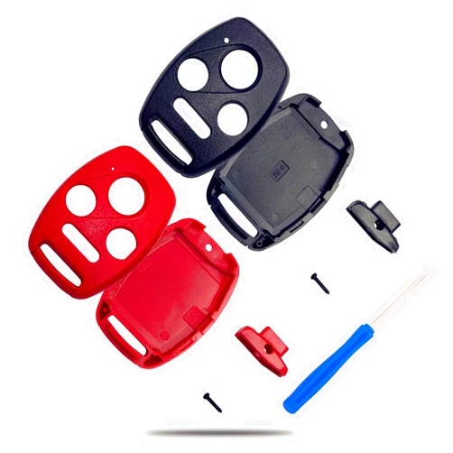 TALKMOON Cutting Not Required - Key Fob Case Replacement for Honda Accord Civic EX Pilot Remote Control Car Key Fob Cover Shell (Black+Red)