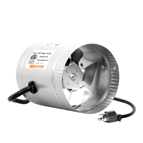 iPower 4 Inch Inline Booster, 100 CFM Exhaust HVAC, Duct Blower for Bathroom, Kitchen, Basement, Attic and Grow Tent, 4'' Fan, Silver