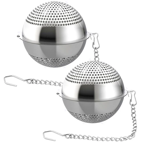Lyxa SR 2 Pack Food Grade 304 Stainless Steel Mesh Tea Ball 2.1 Inch Tea Infuser Strainer Filter Diffuser for Loose Tea
