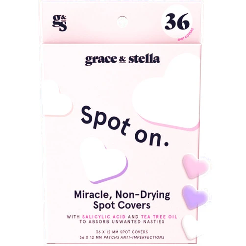 grace & stella Pimple Patches for Face- Heart Hydrocolloid Zit Stickers that Help Soothe & Conceal Breakouts - Colorful Covers for Acne Prone Skin - Dermatologist-Tested, Vegan (Heart, 36 Count)