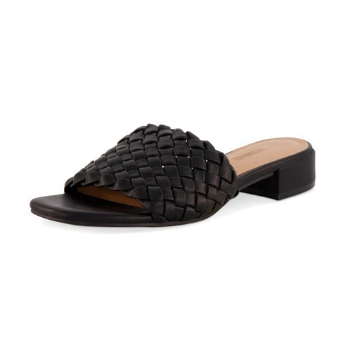 CUSHIONAIRE Women's Nerida woven low block heel sandal +Memory Foam