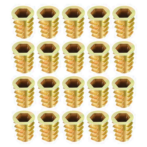 uxcell Furniture Threaded Insert Nuts Zinc Alloy M10 Internal Threads 20mm Length 20pcs