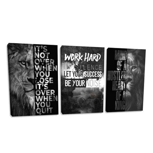 Halioyo Success Wall Art Motivational Canvas Wall Art Inspirational Entrepreneur Quotes Posters Prints 3 Pieces Inspiring Office Wall Decor Home Living Room Bedroom Framed Artwork (60