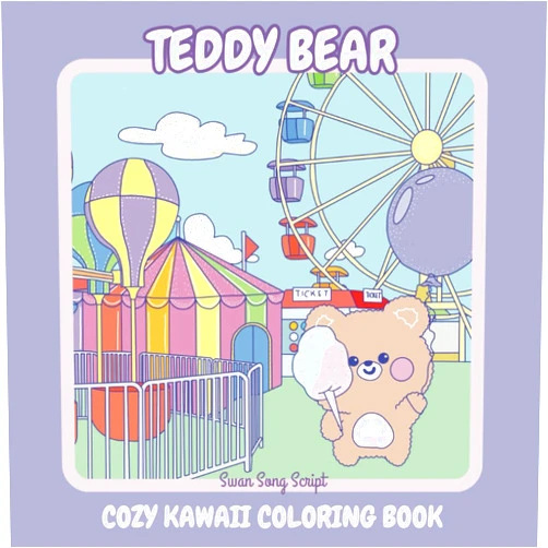 Swan Song Script Teddy Bear: Cozy Kawaii Coloring Book