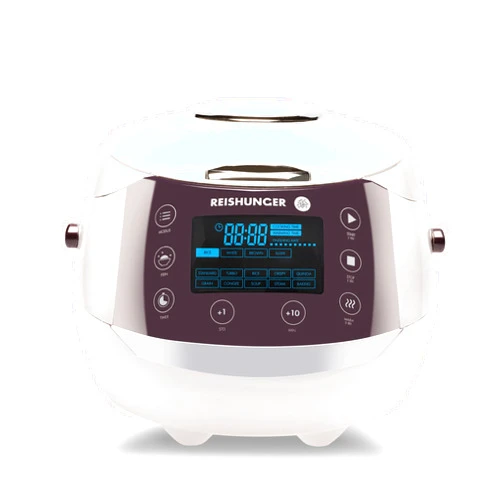 Reishunger Digital Rice Cooker and Steamer, White, Timer - 8 Cups - Premium Inner Pot, Multi Cooker with 12 Programs & 7-Phase Technology for Brown Rice, Soups, Grains, Oatmeal & more - 1-8 People…