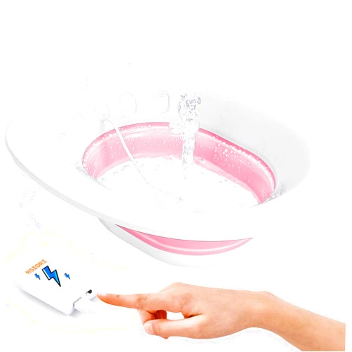 Msiori Electric Sitz Bath, Sitz Bath for Hemorrhoids, Sitz Bath for Toilet Seat, Postpartum Care Basin, Deep Sits Bath Kit for Women - Collapsible Storage, Automatic Flushing