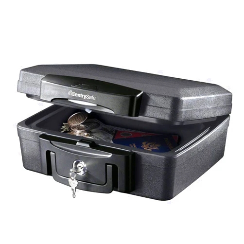 SentrySafe H0100 Fireproof Waterproof Box with Key Lock, 0.17 Cubic Feet Black [New Improved Version]