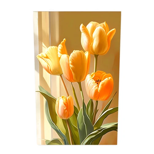 Worihut 5D Diamond Painting Kits 8x12 Inch Round Full Drill Tulips Diamond Art Kits for Adults, Handmade Gifts for Home Wall Decor