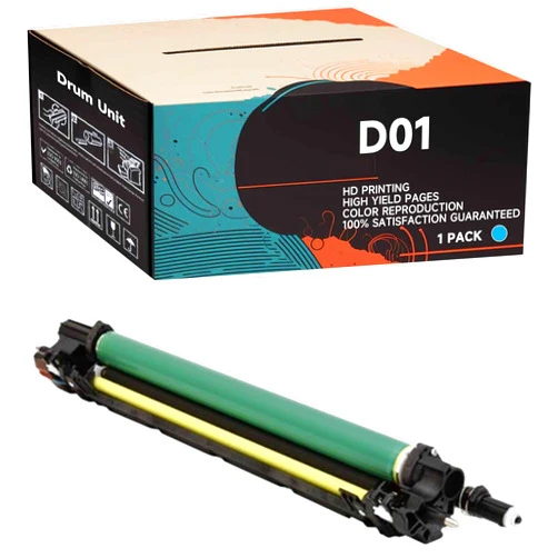 LVVS D01 Drum Unit Compatible with Canon imagePRESS C60 C650 C700 C710 C800 C810 C910 Printers, High Yield 130000 Pages, Includes Chip, Color Reproduction (1 Pack Cyan)