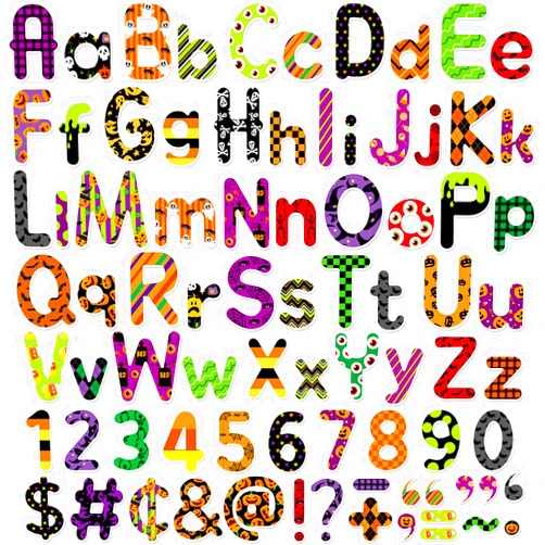 Faccito 231 Pcs Halloween Bulletin Board Letters for Classroom 4 Inch Letters Combo Pack Set Alphabet Numbers Symbols Halloween Bulletin Board Cutouts for Teachers Classroom School Wall Decor