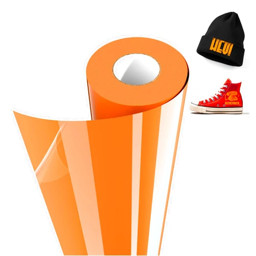 IROHTV Orange Heat Transfer Vinyl HTV Vinyl Roll, 12