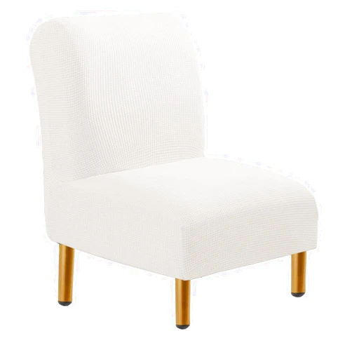 EIVMAX White Armless Accent Chair Slipcover Armless Slipper Chair Cover Stretch Chair Slipcover Washable Resuable Chair Cover for Living Room Home Hotel (White)