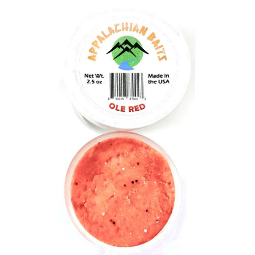 Appalachian Baits Ole Red, Soft Sinking Dough Bait, Scented, (Trout, Steelhead, Panfish), 2.5 oz