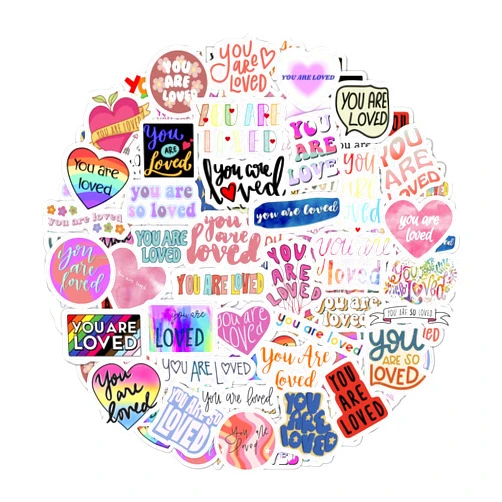 BulbaCraft You are Loved Stickers for Water Bottles - You are Loved Gifts for Women, Men, You are Loved Decorations Laptop Decals