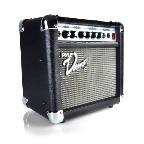 Pyle 30 Watt VampSeries Amplifier - With 3-Band EQ & Overdrive, Has Clean and Overdrive Channels For a Crunchy, Powerful Sound, 20 Hz to 15 kHz Frequency Response, Black