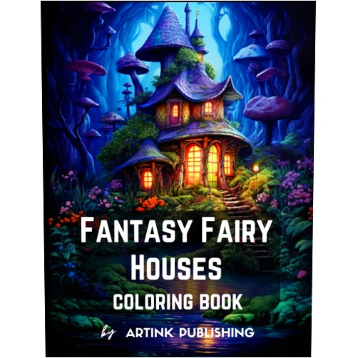 Artink Publishing Fantasy Fairy Houses Coloring Book For Adults, Teens, Women and Men. Magic Homes And Landscapes For Relaxation, Calmness and Stress Relief by Artink Publishing (Coloring books for adults)