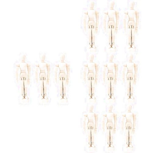 DOITOOL Artists Wooden Manikin Jointed Mannequin: 12 Pack 4.5 Inch Artist Mannequin Model Drawing Figure Model Wooden Mannequin Artist Manikin with Stand for Drawing Painting Desk Decoration