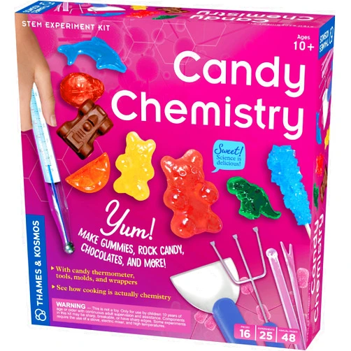 Thames & Kosmos Candy Chemistry | Science Kit | Rock Candy, Chocolates, Gummy Bears, Wintergreen Candies | 48 Page Full-Color Manual | Ages 10+ | Learn Chemistry, Have Fun | Cooking Science
