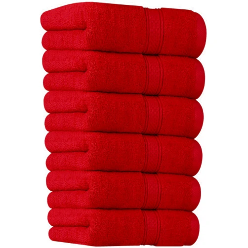 Utopia Towels 6 Pack Premium Hand Towels Set, 16 by 28 inches, 100% Ring Spun Cotton, Ultra Soft and Highly Absorbent 600GSM Towels for Bathroom, Gym, Shower, Hotel, and Spa, Red