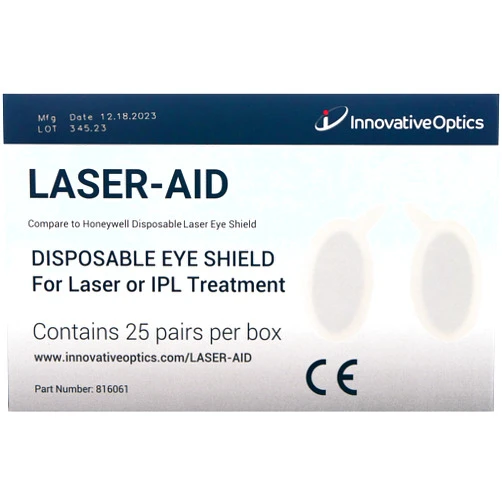 Innovative Optics Laser-Aid Disposable Eye Shields - Precision Protection for Medical Lasers | Easy Application, Comfortable Fit | Includes 25 Pairs for Extended Usage and Hygienic Safety