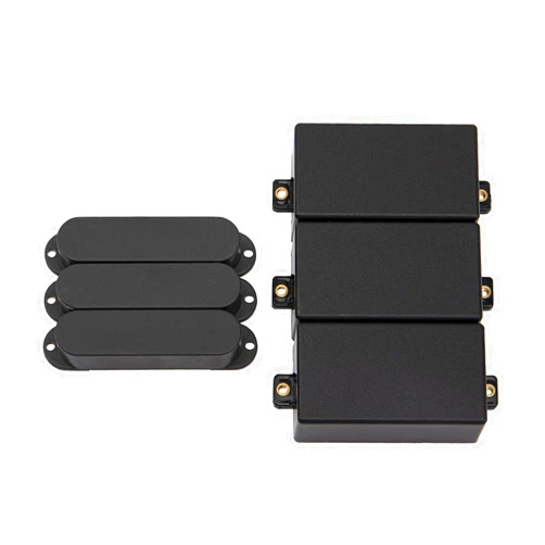 Yootones 6Pcs Yootones Plastic Closed Shell Electric Guitar Single Coil Pickup Covers & Humbucker Plastic Guitar Pickup Compatible with Electric Guitar Parts Replacement (Black)