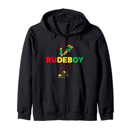 Die Rudeboy Dancehall Ska Clothing Co. Rudeboy ska music Rude Boy Zip Hoodie