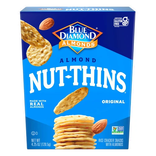 Blue Diamond Almonds, Gluten Free Cracker Crisps, Original Almond Flavored perfect for Snacking and Healthy Options, 4.25 oz