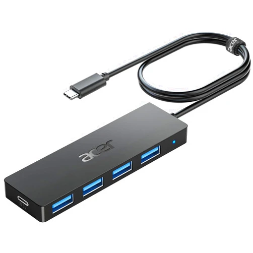 Acer USB C Hub 4 Ports, Multiple USB 3.0 Hub, USB C Splitter for Laptop with USB C Power Port, USB Extender for C Port Laptop, iMac Pro, MacBook Pro, iPad. Windows, Linux, Acer PC, and More(4ft)
