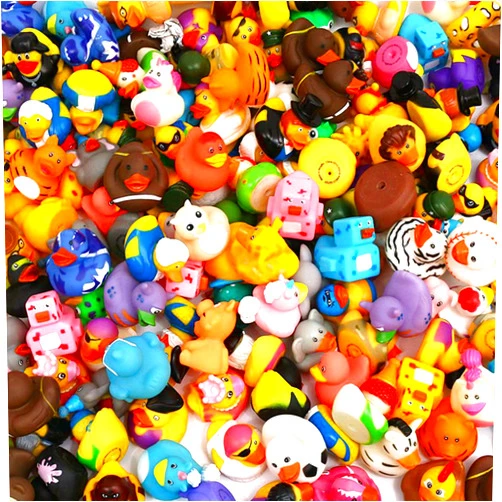 XY-WQ 200 Pack Rubber Duck for Jeeps Ducking - 2.3 Inch Bulk Floater Duck for Kids - Baby Bath Toy Assortment - Party Favors, Birthdays, Bath Time, and More (50 Varieties)