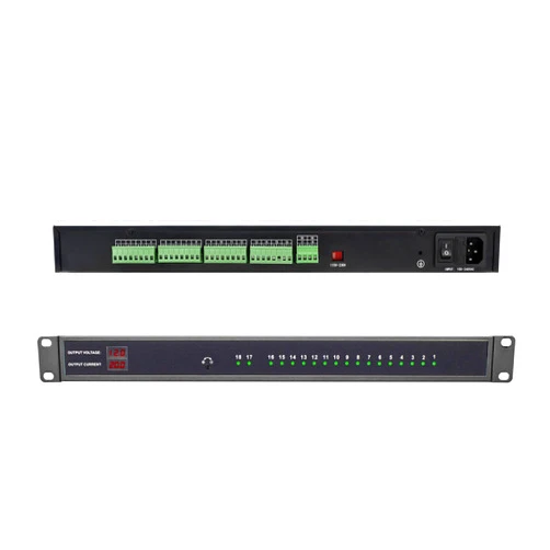 UltraPoE 1U 12V 20A 18-Channel Rack Mount Power Supply – 12V 3-5A Distributed DC Output with Reset Fuse, 4 ft Replaceable AC Cord. Ideal for Security Cameras, DVRs, CCTV Systems, by UltraPoE