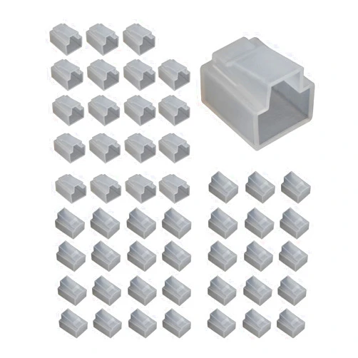 Futheda 50PCS RJ45 Connectors Anti Dust Cover Cap Protector Ethernet Cable Plug Protective Case for Printer Indoor Outdoor RJ45 Pass Through Connector Network Cat5e Cat6 Cat7 Internet LAN Patch Cord