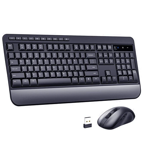 VEILZOR Wireless Keyboard and Mouse Combo, VEILZOR Full-Size 2.4G Ergonomic Computer Keyboard with Wrist Rest, 12+10 Independent Shortcuts, 4-Level 2400 DPI Wireless Mouse for Laptop/PC/Desktop,Windows/Mac OS