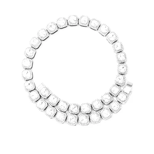 Kim Carrey Iced Out Zircon Necklace for Men, Silver Tone Chain, AAA Quality Gift Necklace