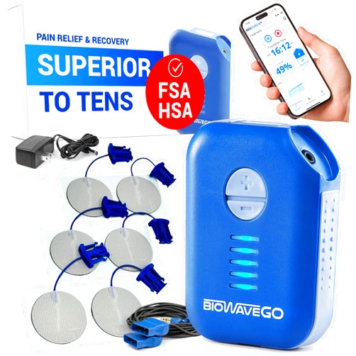 BIOWAVEGO Medical Grade TENS Unit Upgrade to TENS Machines for Pain Relief Clinically Proven ESTIM for Chronic Pain & Recovery HSA FSA Eligible